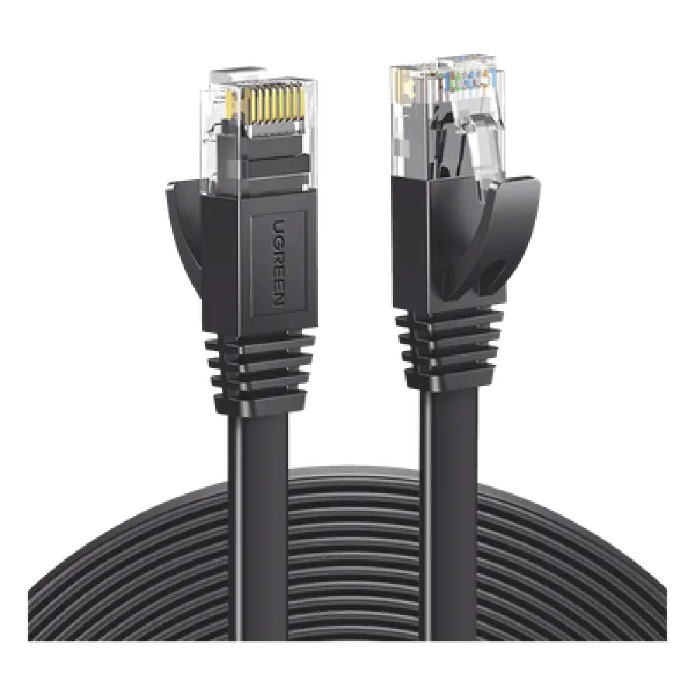 Cable de Red Ethernet Plano / Cat6 / 1m (3.28 ft) / 1000 Mbps / 600 MHz / Conectores RJ45 Chapados en Oro