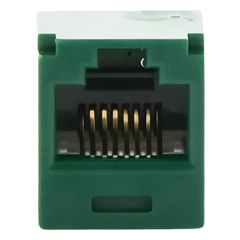 Conector Jack RJ45 / Categoría 6 / 8 Posiciones 8 Cables / Terminación Sin Impacto / Color Verde