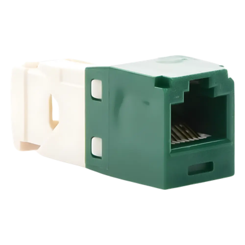 Conector Jack RJ45 / Categoría 6 / 8 Posiciones 8 Cables / Terminación Sin Impacto / Color Verde