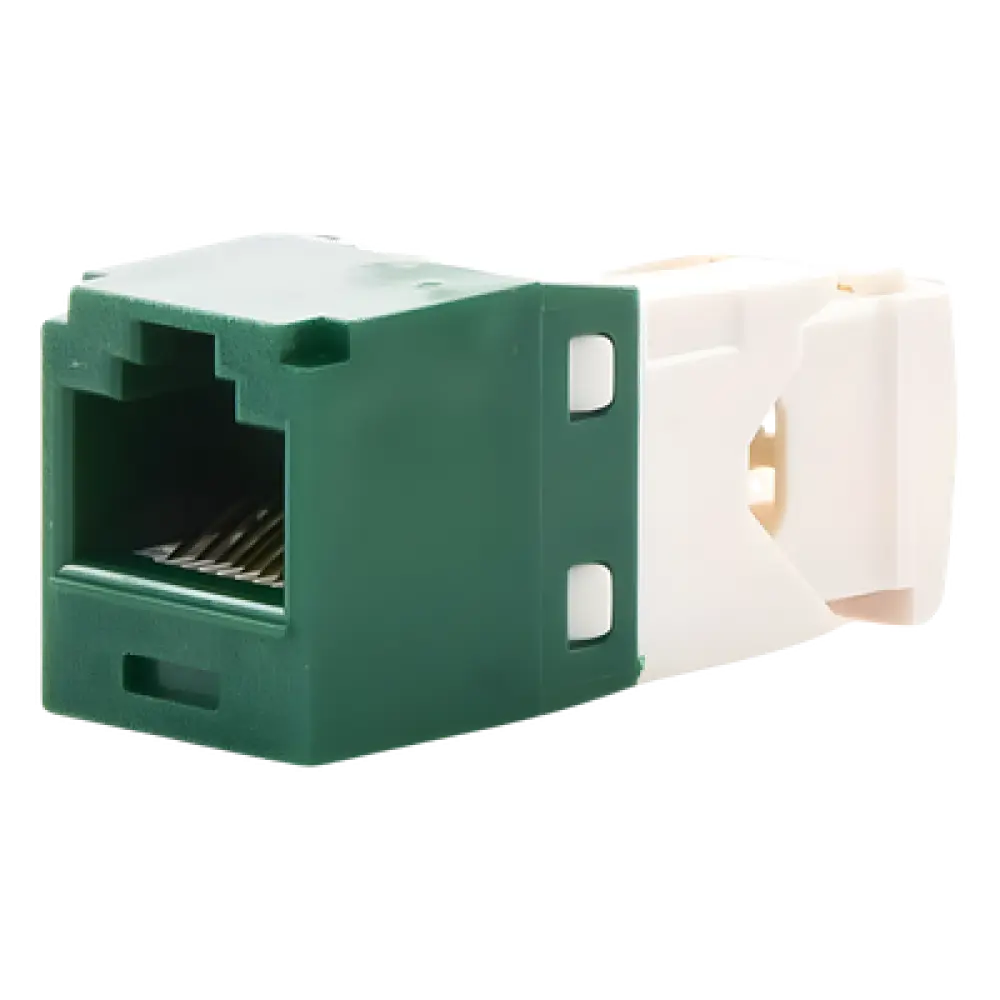 Conector Jack RJ45 / Categoría 6 / 8 Posiciones 8 Cables / Terminación Sin Impacto / Color Verde