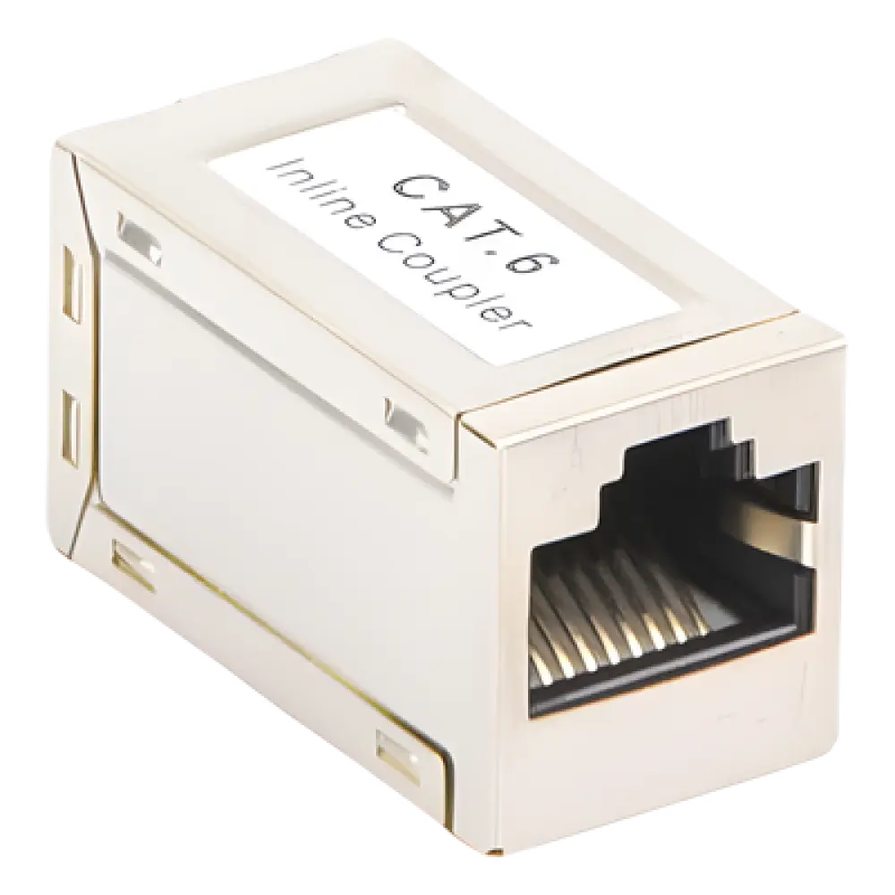 Acoplador Blindado STP / Cat6 / 2 Puertos RJ45 Hembra / 750 VCA RMS / AWG 24-26