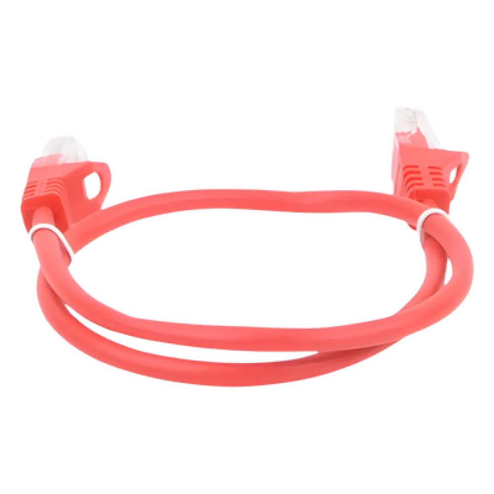 Cable de Parcheo UTP Cat5e / 0.5 m (1.64 ft) / 110 Mbps / RJ45 Dorado / Rojo