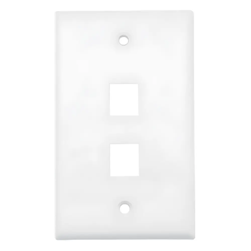 Placa de Pared / 2 Puertos / UL 94 V-0 / 114x70x10 mm / 0.37x0.23x0.03 ft / 20 Piezas / Blanco