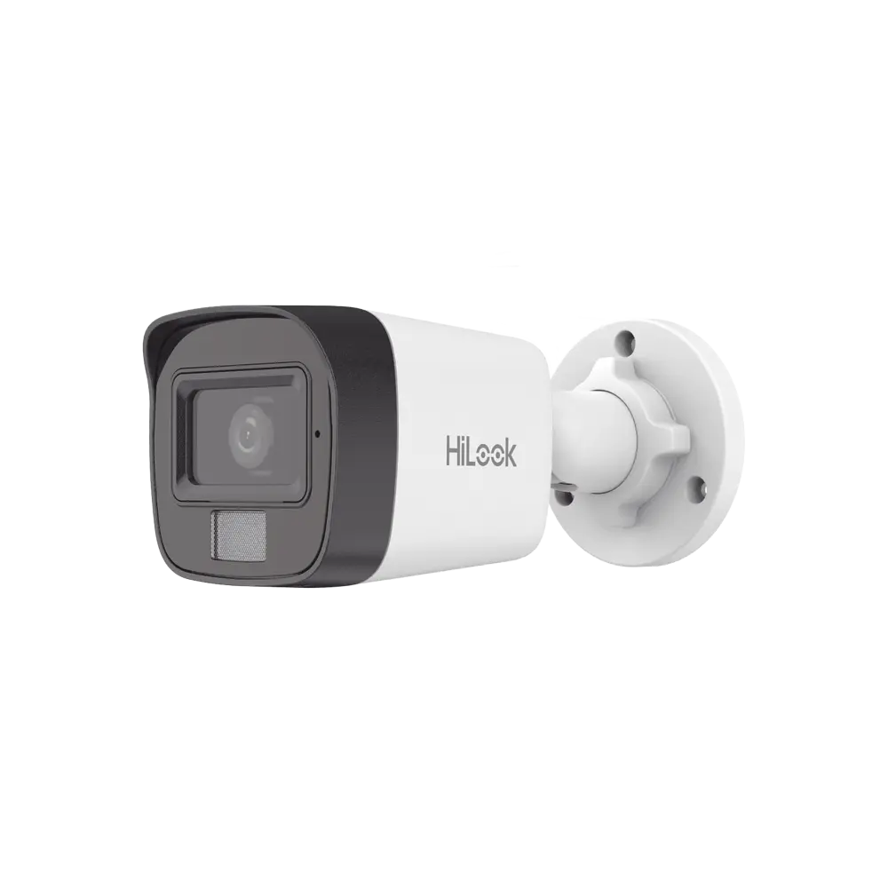[Dual Light] Bala IP 2 Megapixel (1080p) / Lente 2.8 mm / Ángulo de visión 101° / 20 mts IR + 15 mts Luz Blanca / Micrófono Integrado / ACUSENSE Lite / Exterior IP67 / PoE / dWDR / H.265+ / ONVIF
