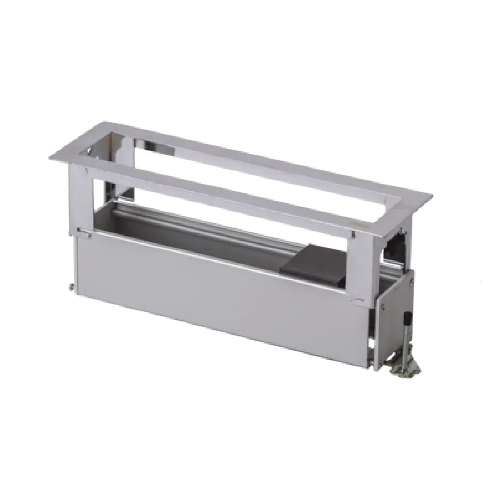 Caja de Escritorio para Módulos / Capacidad 4 Módulos K45 / Aluminio Anodizado / Salida Posterior de Cables / 54×225×54 mm