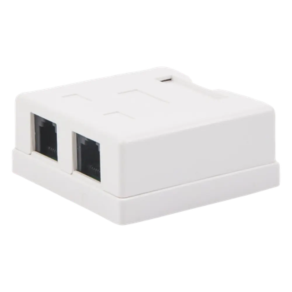 Caja de Pared / 2 Puertos / Cat5e Clase D / RJ11 Telefónico / T568A-B / Superficial