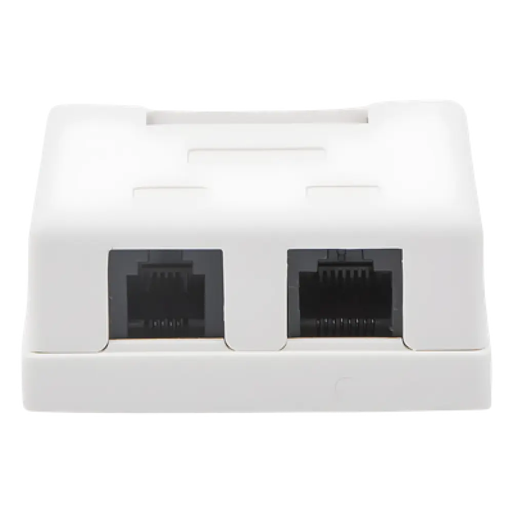 Caja de Pared / 2 Puertos / Cat5e Clase D / RJ11 Telefónico / T568A-B / Superficial