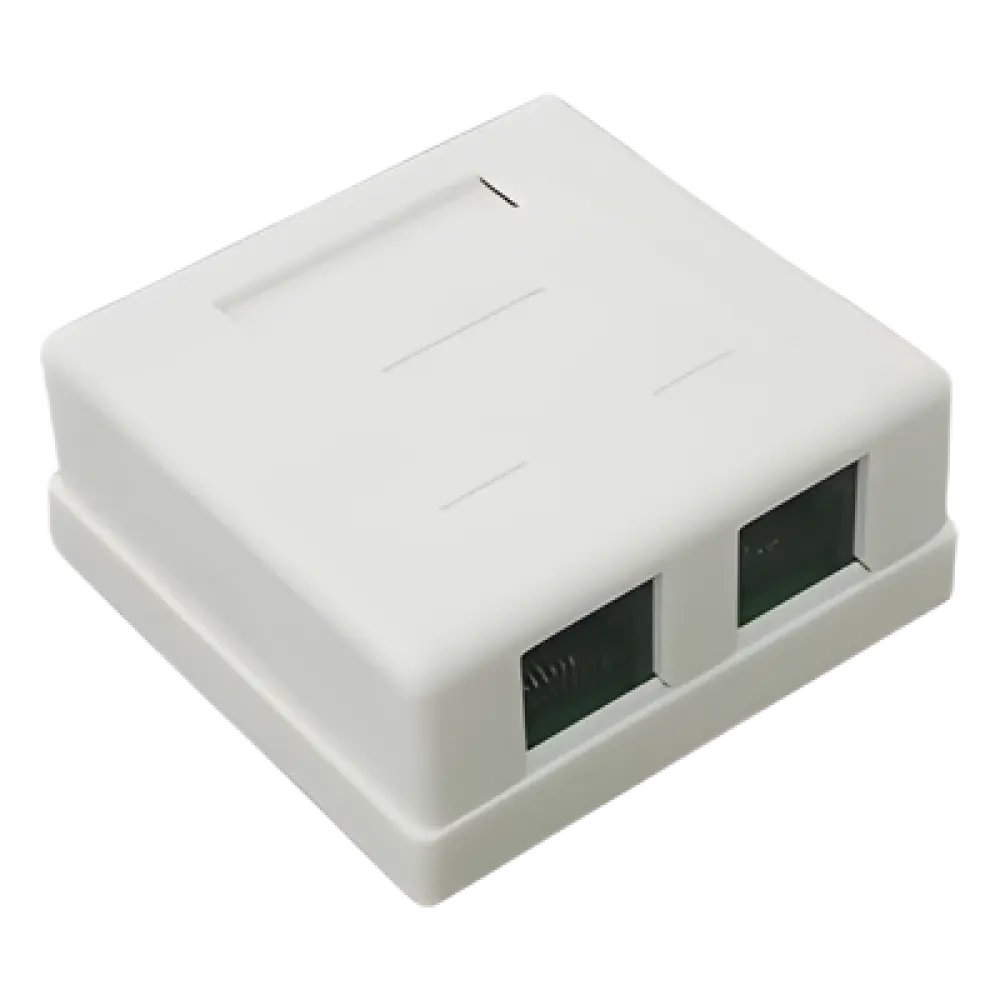 Caja de Pared / 2 Puertos / Cat5e Clase D / RJ11 Telefónico / T568A-B / Superficial