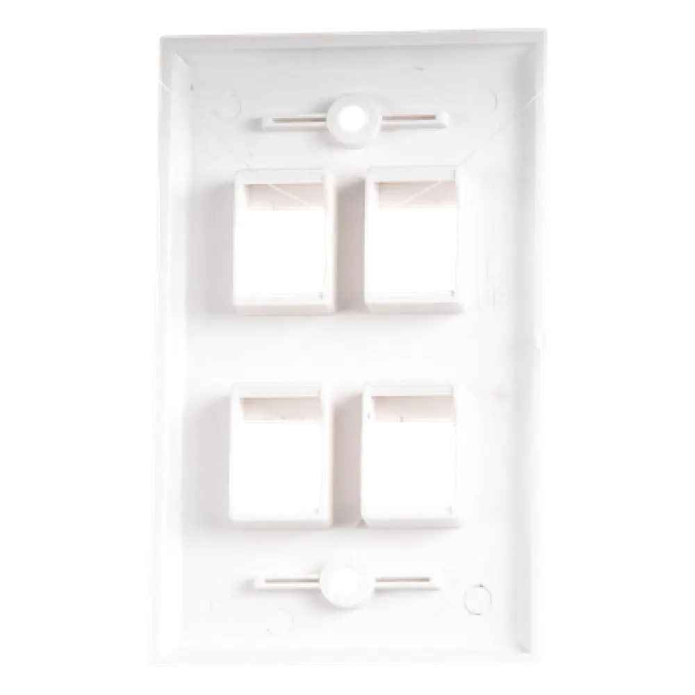 Placa de Pared / 4 Puertos Keystone / Montaje Vertical / 70 x 115 mm / 2.75 x 4.52 ft / Blanco