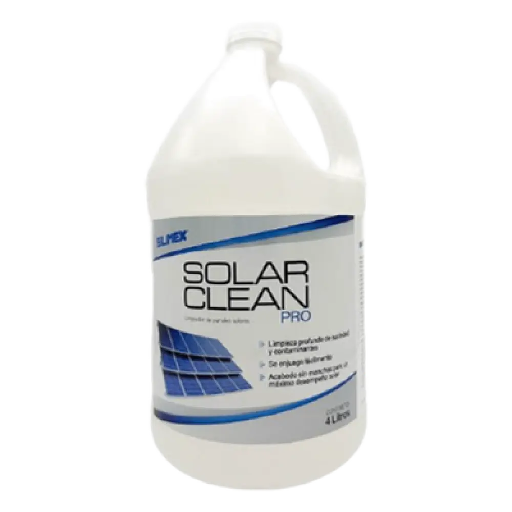 Limpiador para Paneles Solares / Sin Enjuague / pH Neutro 7 / Concentrado 25:1 / 4 Litros / Hasta 100 Litros de Solución