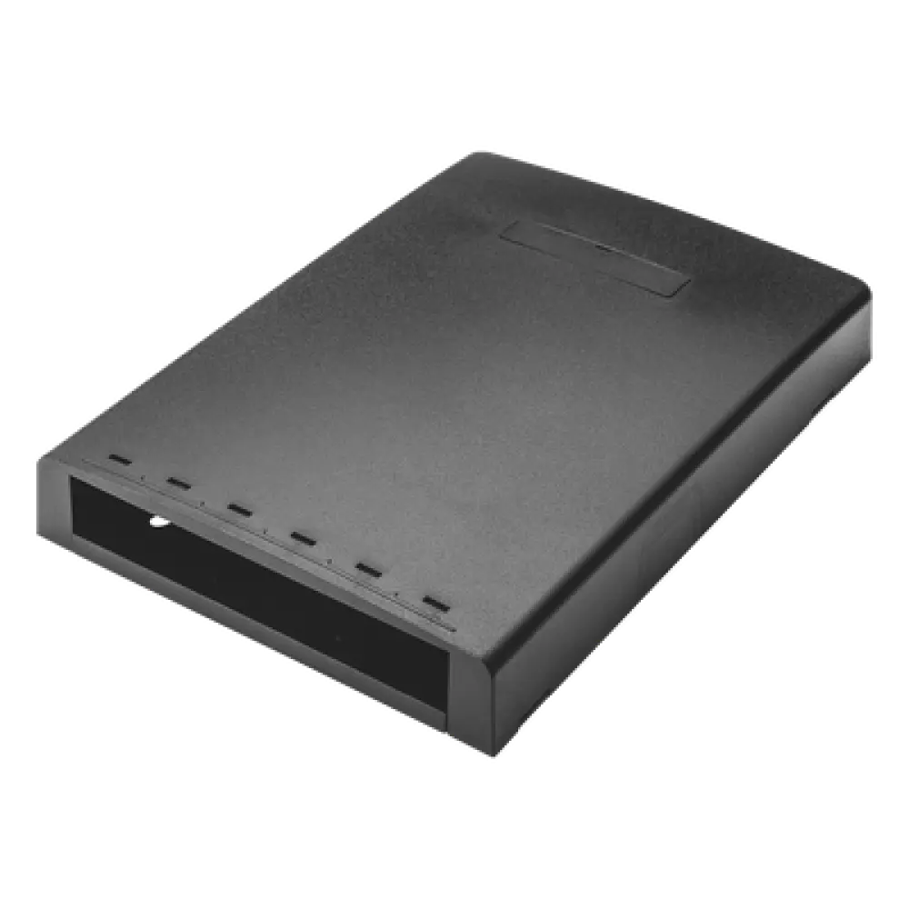 Caja de Montaje en Superficie / 6 Puertos Mini-Com / Resguardo de Fibra Óptica / 24 m (78.7 ft) de Almacenamiento / Negro
