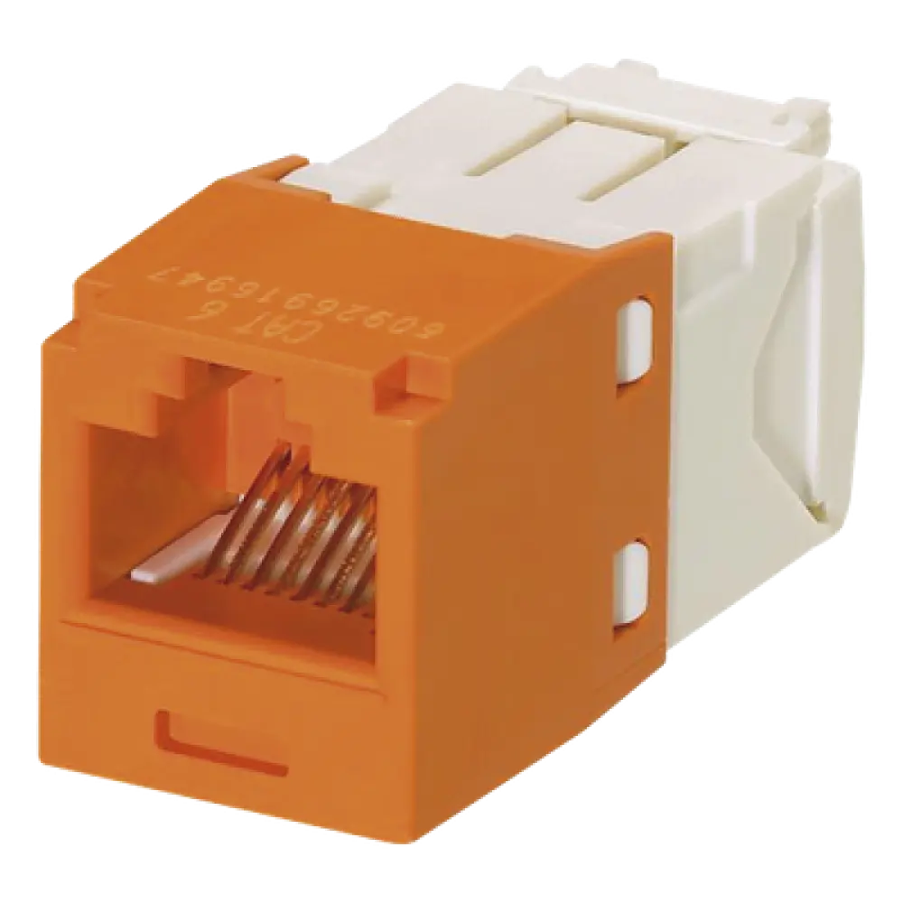 Módulo Jack RJ45 / Cat 6 / 8P8C / Terminación TG Sin Herramienta / 22-26 AWG / Naranja