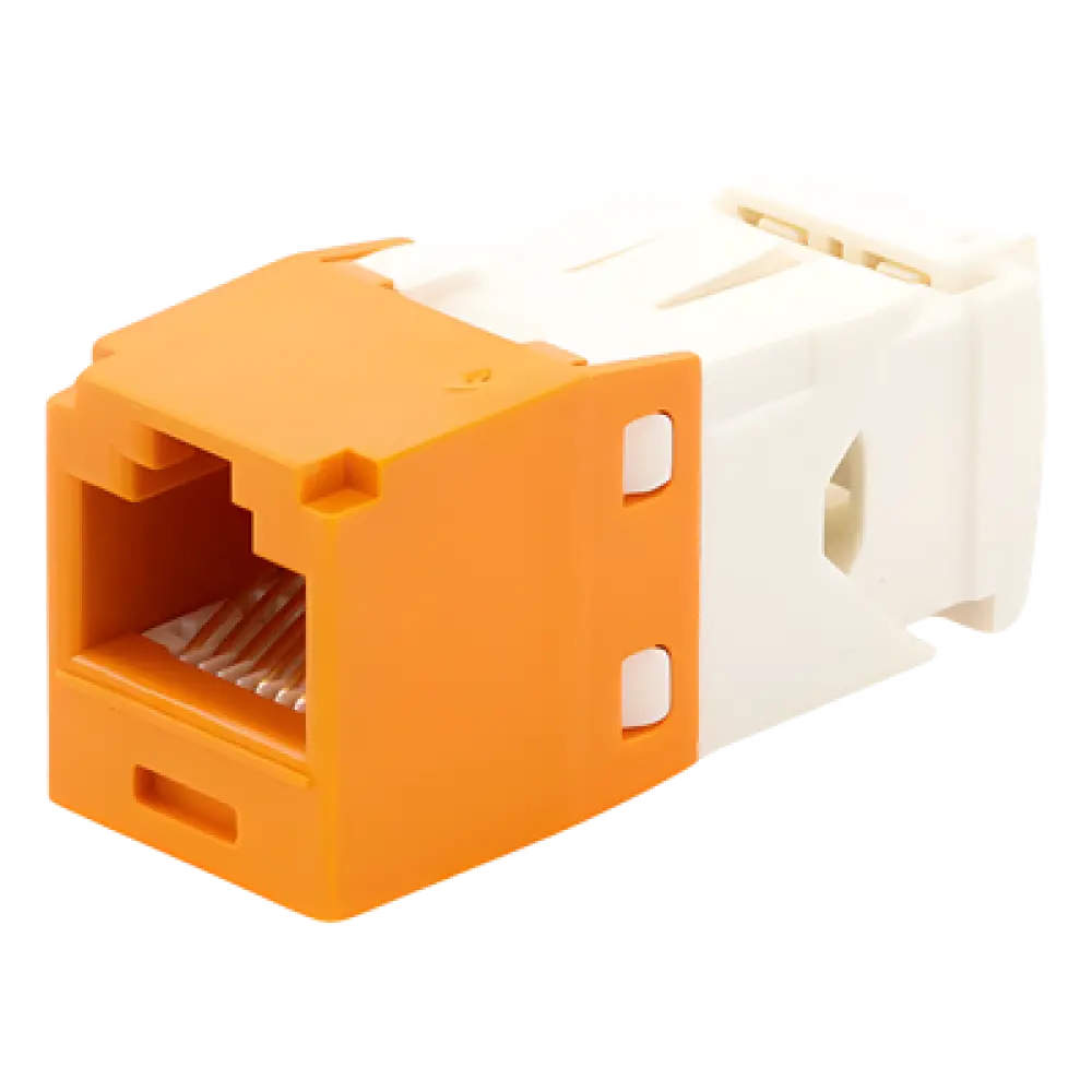 Módulo Jack RJ45 / Cat 6 / 8P8C / Terminación TG Sin Herramienta / 22-26 AWG / Naranja