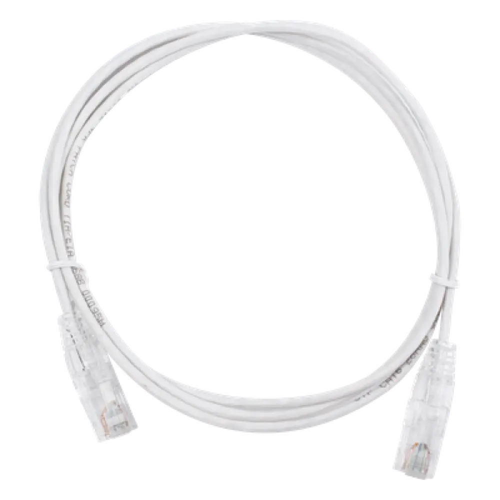 Cable de Parcheo Slim UTP Cat6 / 1.5 m (4.92 ft) / 28 AWG / Blanco / Diámetro Reducido