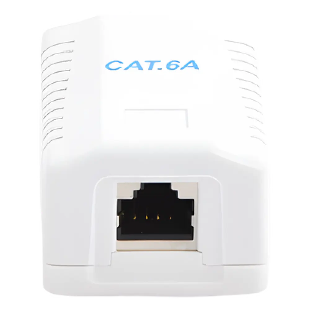 Caja de Pared / 1 Puerto / Cat6A Blindado / T568A/B / 125 VAC / 1.5 A / 750 Ciclos / 0.131 ft x 0.131 ft