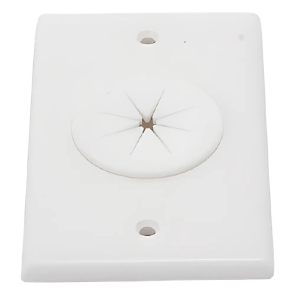 Placa de Pared / Orificio con Grommet / Montaje Vertical / ABS Blanco