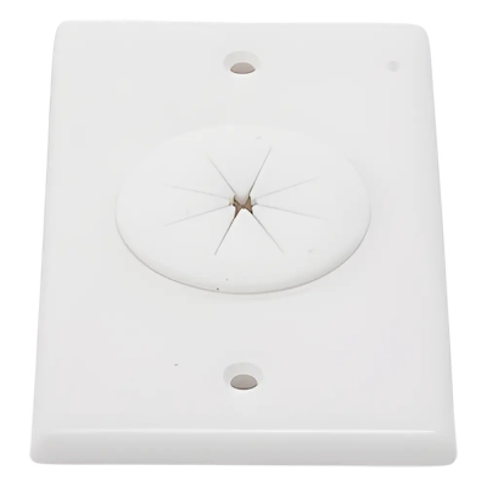 Placa de Pared / Orificio con Grommet / Montaje Vertical / ABS Blanco