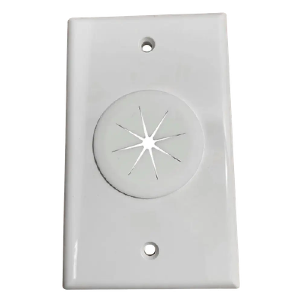 Placa de Pared / Orificio con Grommet / Montaje Vertical / ABS Blanco