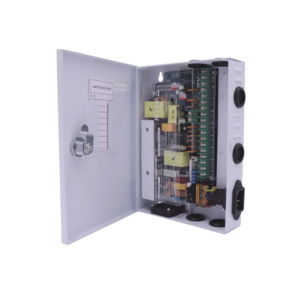 Fuente PREMIUM / 11-15 V / 9 canales / 16 A / Alta tecnología en seguridad / Doble ventilador / Hasta 1.8 Amperes por Salida / Filtro de ruido por canal / Diseño de alta gama.