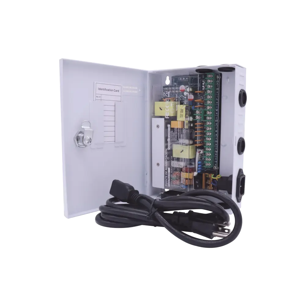 Fuente PREMIUM / 11-15 V / 9 canales / 16 A / Alta tecnología en seguridad / Doble ventilador / Hasta 1.8 Amperes por Salida / Filtro de ruido por canal / Diseño de alta gama.