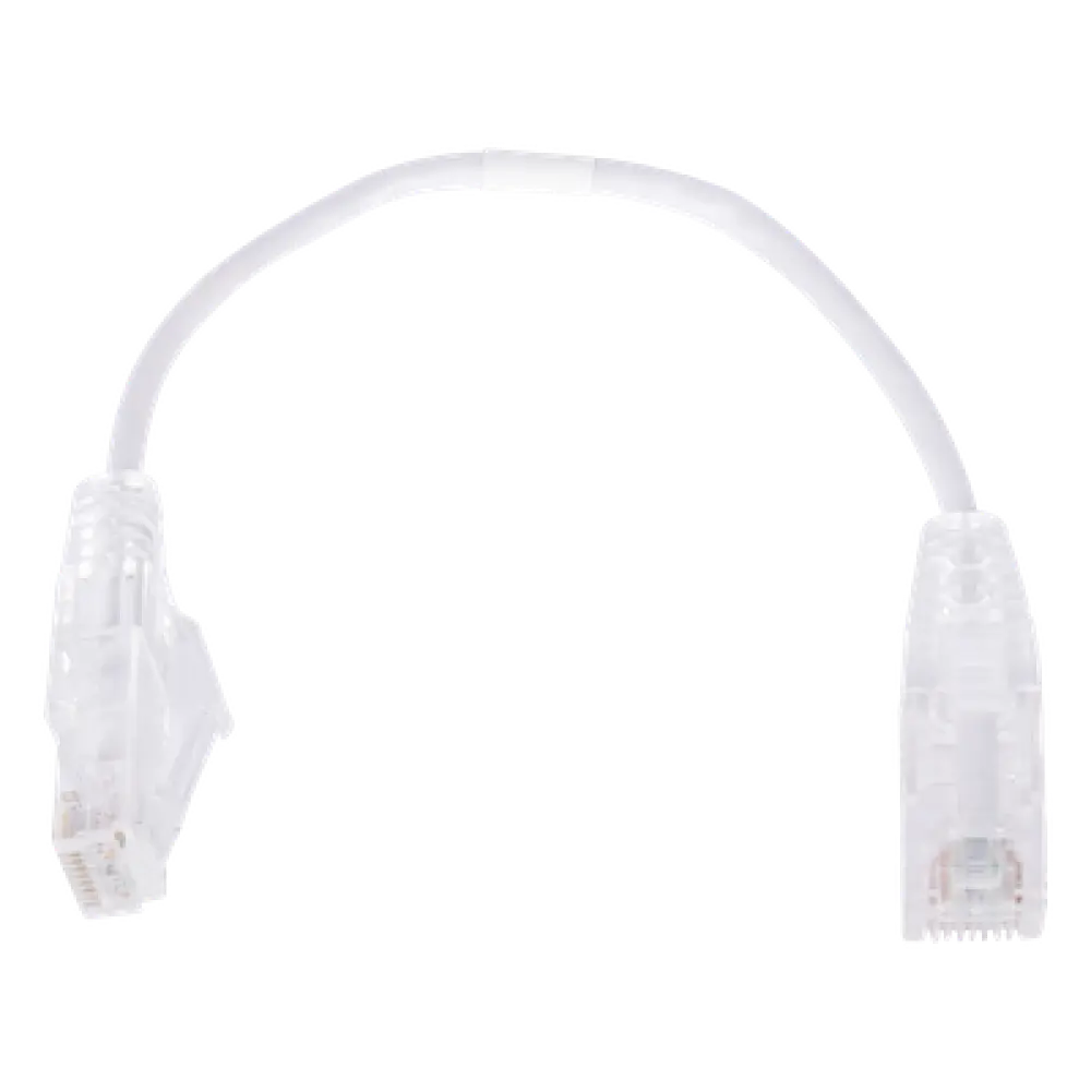 Cable de Parcheo Slim UTP Cat6 / 20 cm (0.66 ft) / 28 AWG / Blanco / RJ45