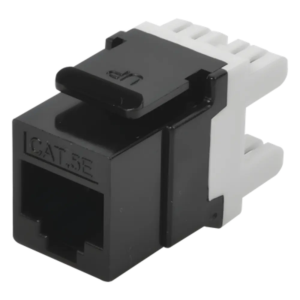 Módulo Jack Keystone / Cat5e / RJ45 / Terminación 180° / Sin Blindaje / 1 Puerto / Negro