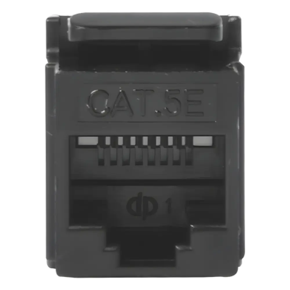 Módulo Jack Keystone / Cat5e / RJ45 / Terminación 180° / Sin Blindaje / 1 Puerto / Negro