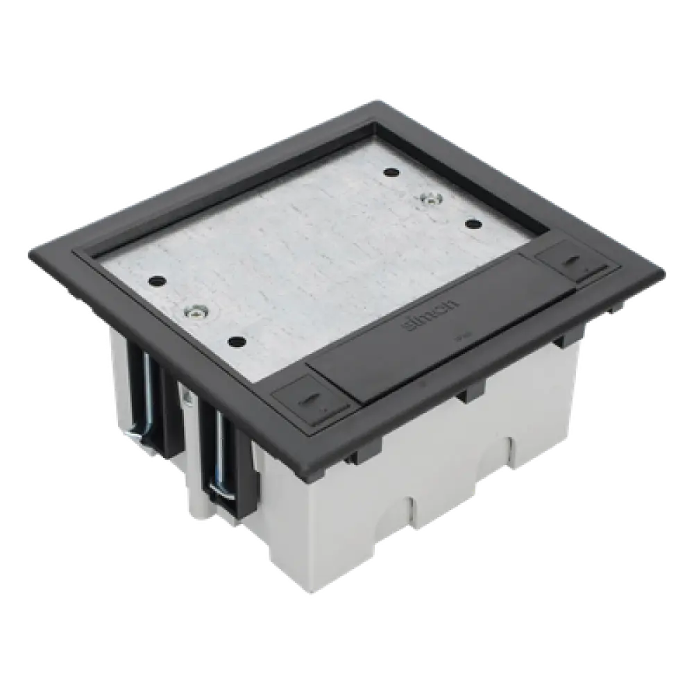 Caja de Piso Falso / 2 Módulos Dobles / Profundidad Ajustable 90-120 mm (3.54-4.72 in) / Tapa Embellecedor / IK08 / +125 °C