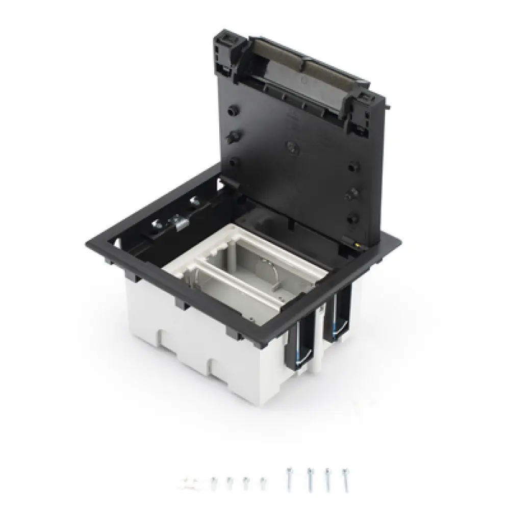 Caja de Piso Falso / 2 Módulos Dobles / Profundidad Ajustable 90-120 mm (3.54-4.72 in) / Tapa Embellecedor / IK08 / +125 °C