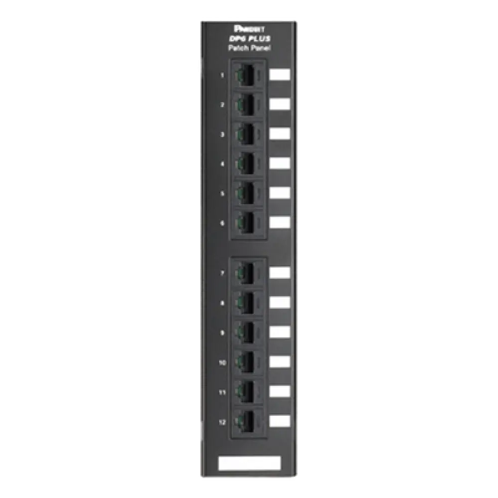 Panel de Parcheo de Impacto 110 / Categoría 6 / 12 Puertos / Montaje en Pared / 1-250 MHz / PoE++ 100W