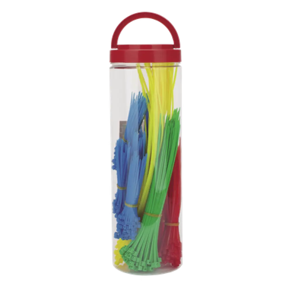 Kit de Cinchos Plásticos / 1000 Piezas / 4 Medidas / Resistente al Calor y Humedad