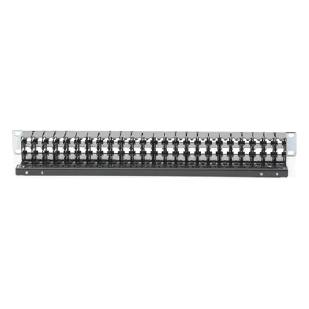Patch Panel / 48 Puertos / Cat 6A Blindado / Plano / 1UR / Acero 18 Gauge