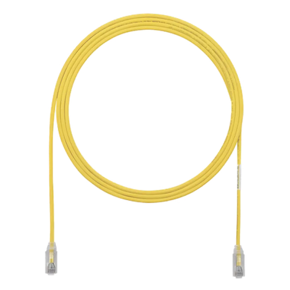 Cable de Parcheo Cat6 / UTP 28AWG / 3.8 mm Diámetro / 0.91 m (3 Pies) / Amarillo / CM-LSZH / PoE BT