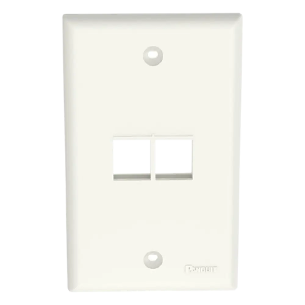 Placa de Pared Vertical / 2 Puertos Keystone / Diseño Plano / 69.8 x 114.3 mm / Blanco Mate