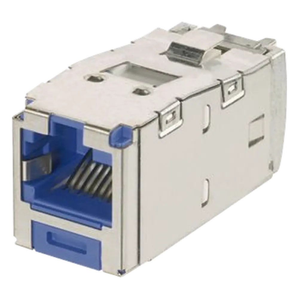 Jack RJ45 Blindado / Categoría 6A / 8P8C / Terminación sin Impacto / PoE 100W / Azul