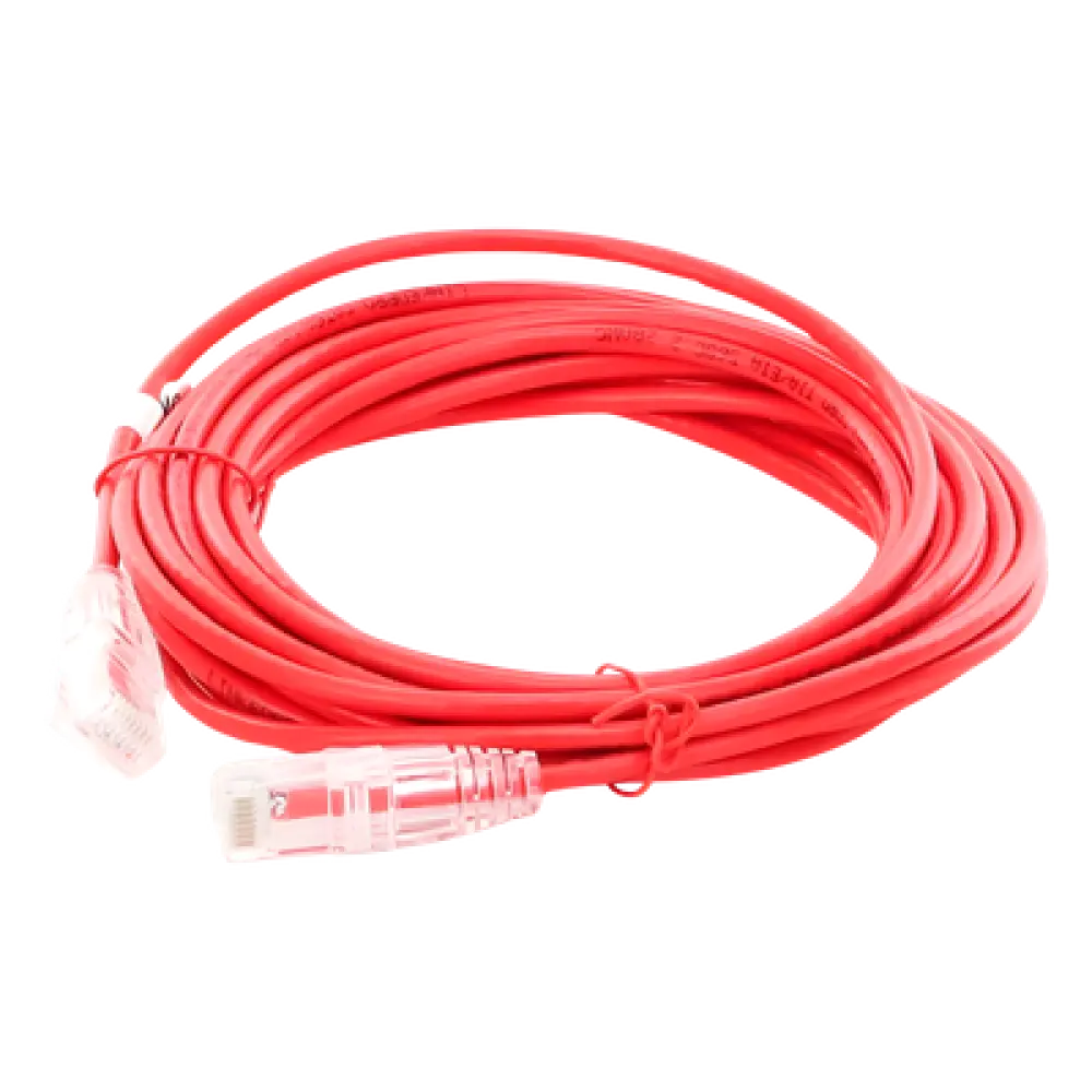 Cable de Parcheo Slim UTP Cat6A / 5 m (16.40 ft) / 28 AWG / RJ45 / Rojo