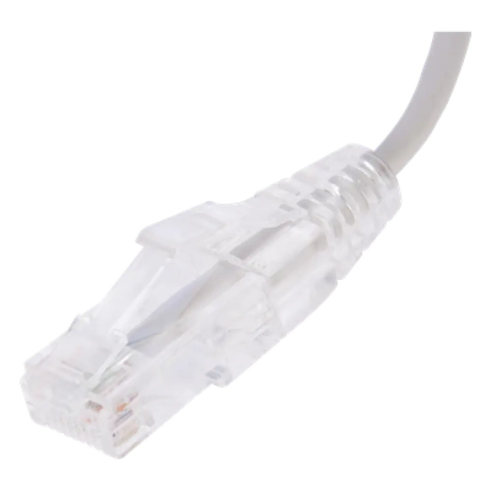 Cable de Parcheo Slim UTP Cat6 / 20 cm (0.66 ft) / 28 AWG / Conectores RJ45 Chapados en Oro / Gris