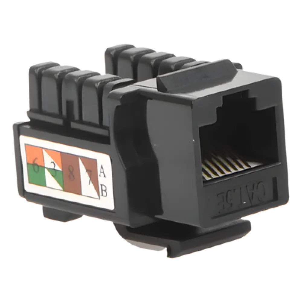 Módulo Jack Keystone / Cat5e / Terminación 110 / RJ45 / Sin Blindaje / Negro