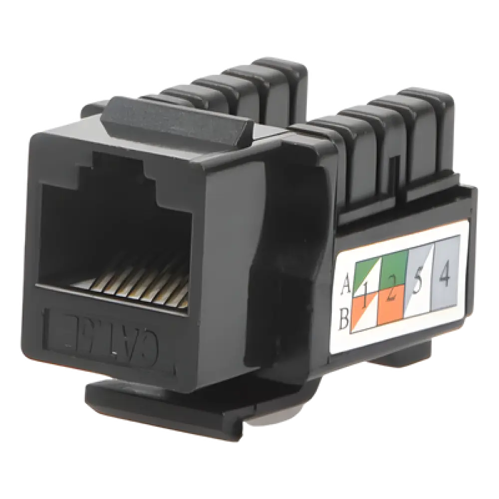 Módulo Jack Keystone / Cat5e / Terminación 110 / RJ45 / Sin Blindaje / Negro