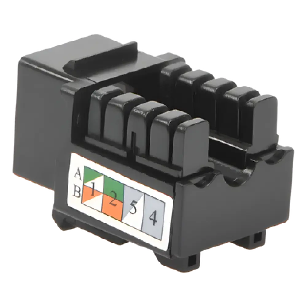 Módulo Jack Keystone / Cat5e / Terminación 110 / RJ45 / Sin Blindaje / Negro