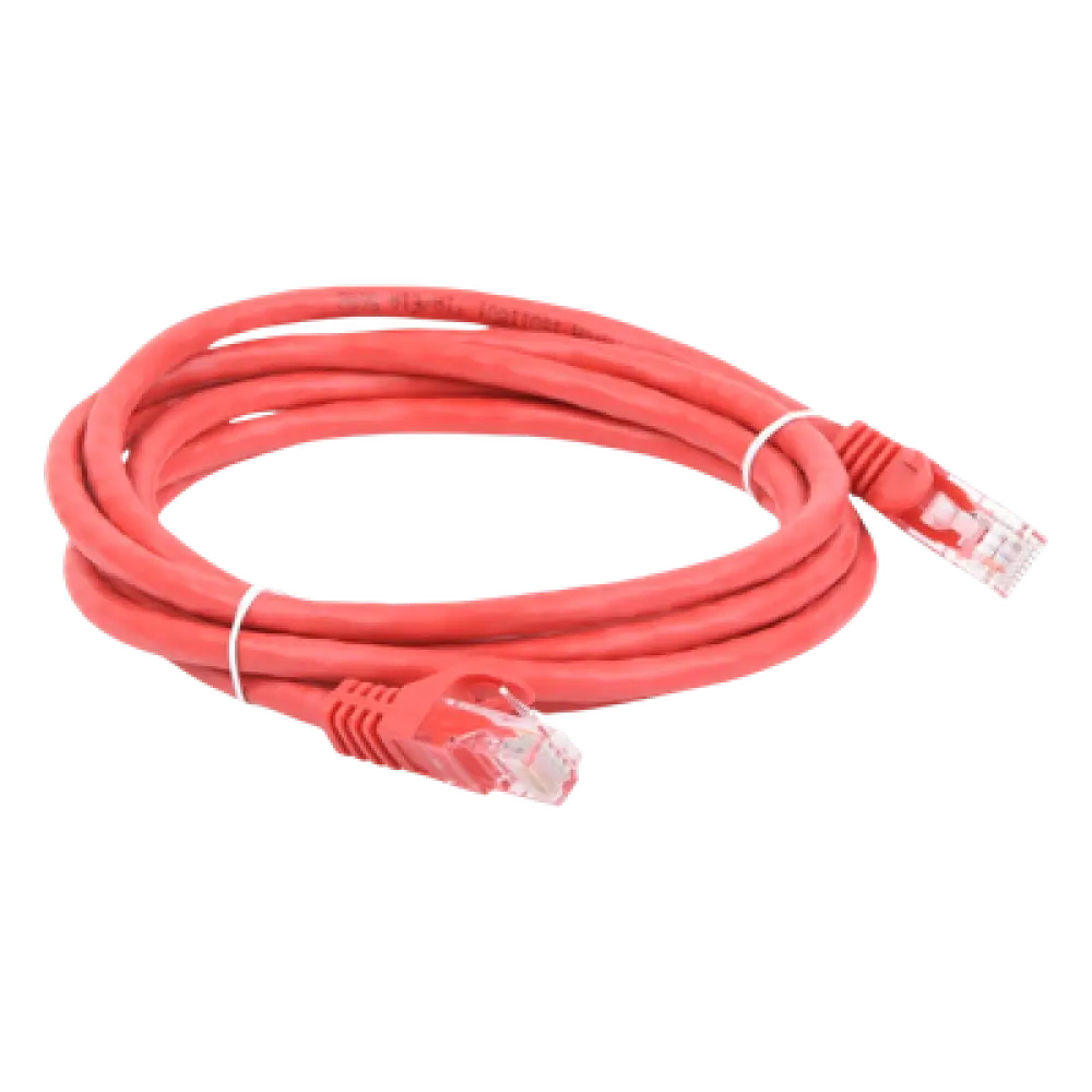 Cable de Parcheo UTP / Cat6 / 2 m (6.56 ft) / Rojo / 1 Gbps+ / IEEE 802.3