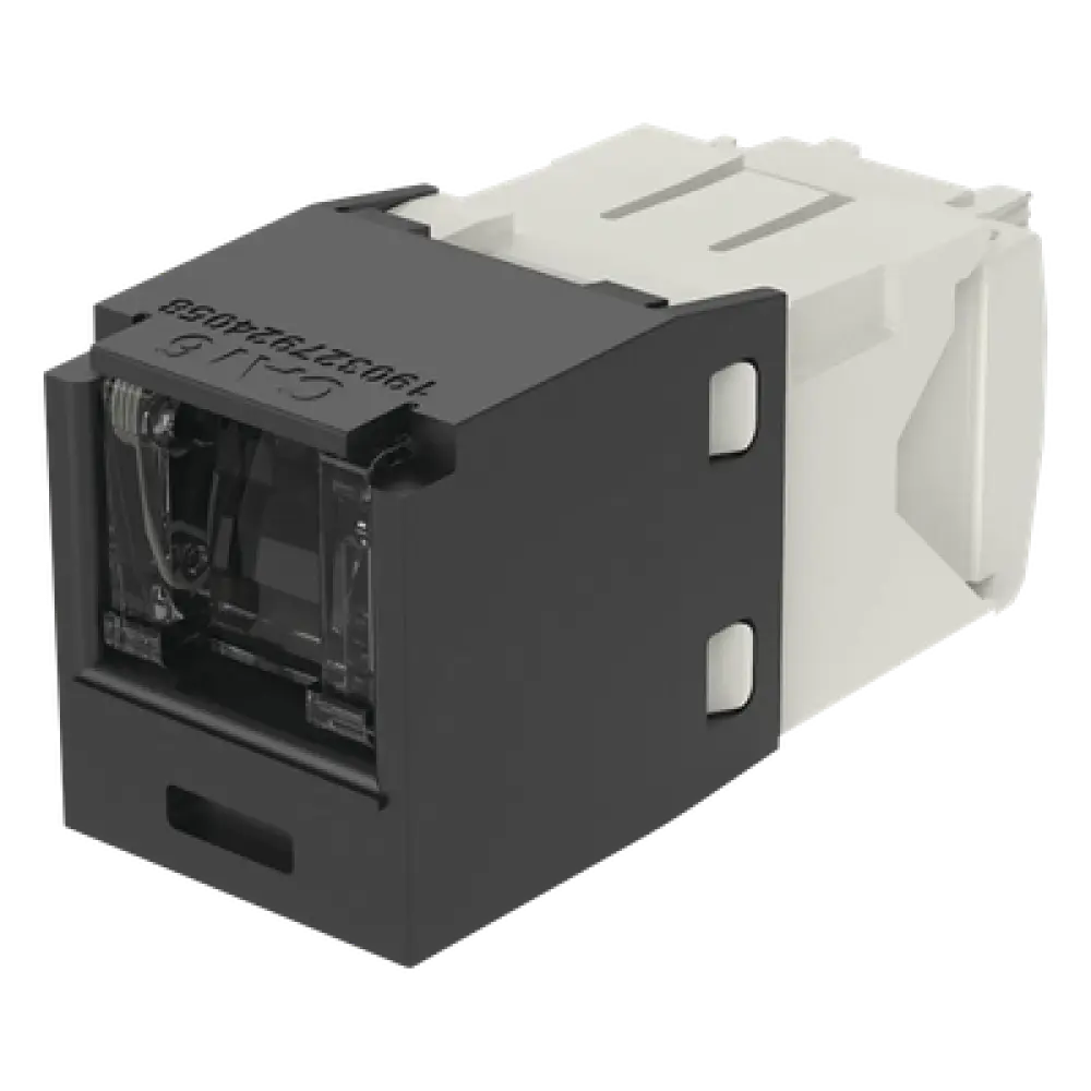 Conector Jack RJ45 / Categoría 6 / 8 Posiciones 8 Cables / Terminación TG Sin Impacto / -10°C a 65°C / Color Negro