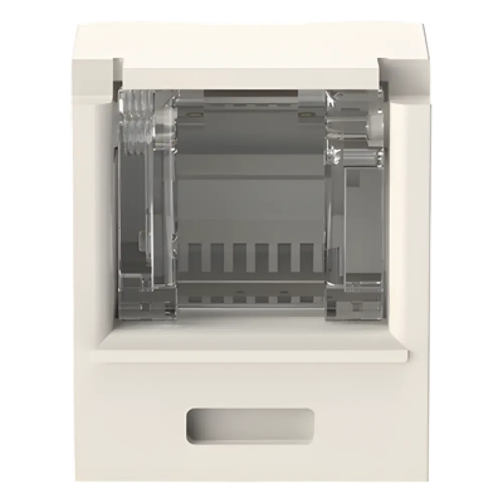 Conector Jack RJ45 / Cat 6A / 8P8C / Terminación TG sin Impacto / 22-26 AWG / -10°C a 65°C / 100W HDBaseT / Blanco