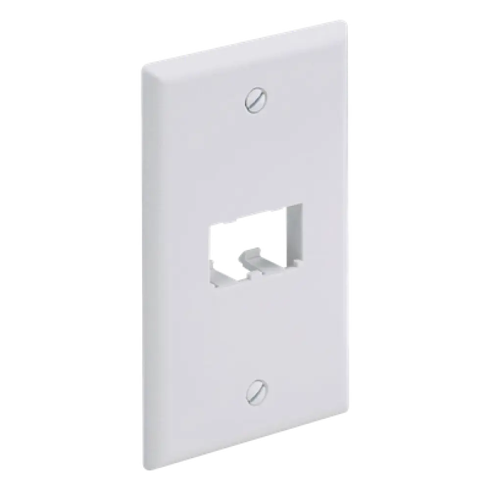 Placa de Pared Vertical / 2 Puertos Mini-Com / 69.8 x 114.3 mm / 2.75 x 4.5 pulgadas / ABS / Blanco