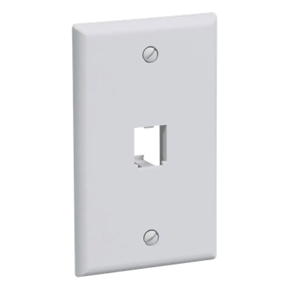 Placa de Pared Vertical / 1 Puerto Mini-Com / Diseño Plano / ABS / 69.8 x 114.3 mm (2.75 x 4.5 pulg)