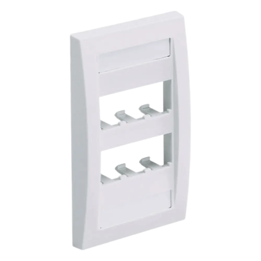 Placa de Pared Vertical / 6 Puertos Mini-Com / Etiquetas Integradas / 2.75 x 4.5 pulg. / Blanco Mate