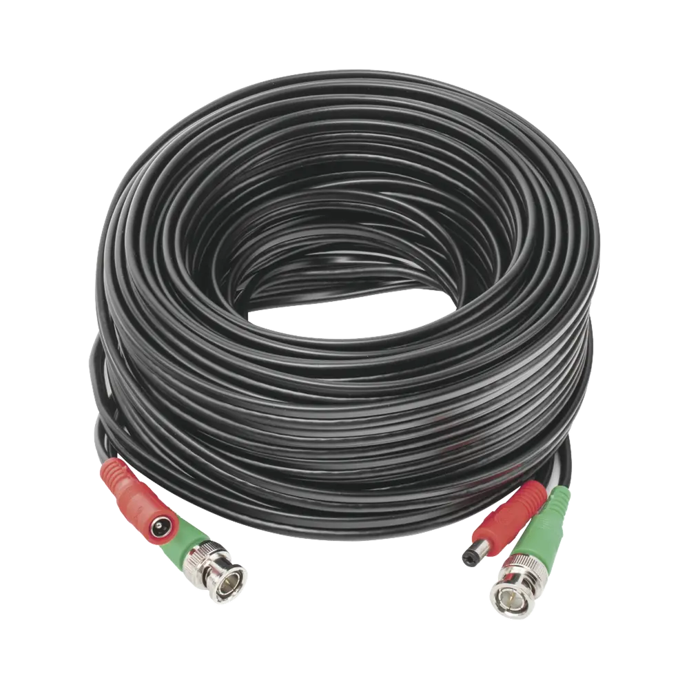 Cable Coaxial (BNC RG59) + Alimentación / SIAMES / 20 Metros (65.62 Pies) / Aleación Cobre + Aluminio CCA / Para Cámaras 4K / Uso Interior y Exterior