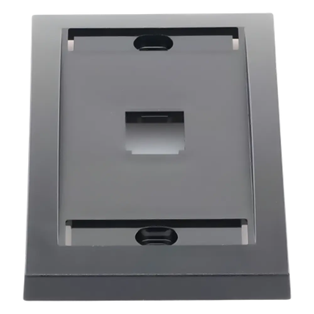 Placa de Pared Vertical / 1 Puerto Mini-Com / Espacio para Etiquetas / ABS Negro