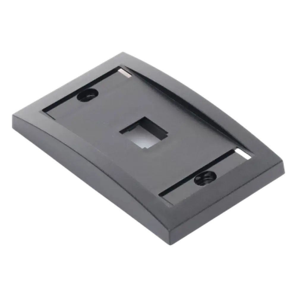 Placa de Pared Vertical / 1 Puerto Mini-Com / Espacio para Etiquetas / ABS Negro