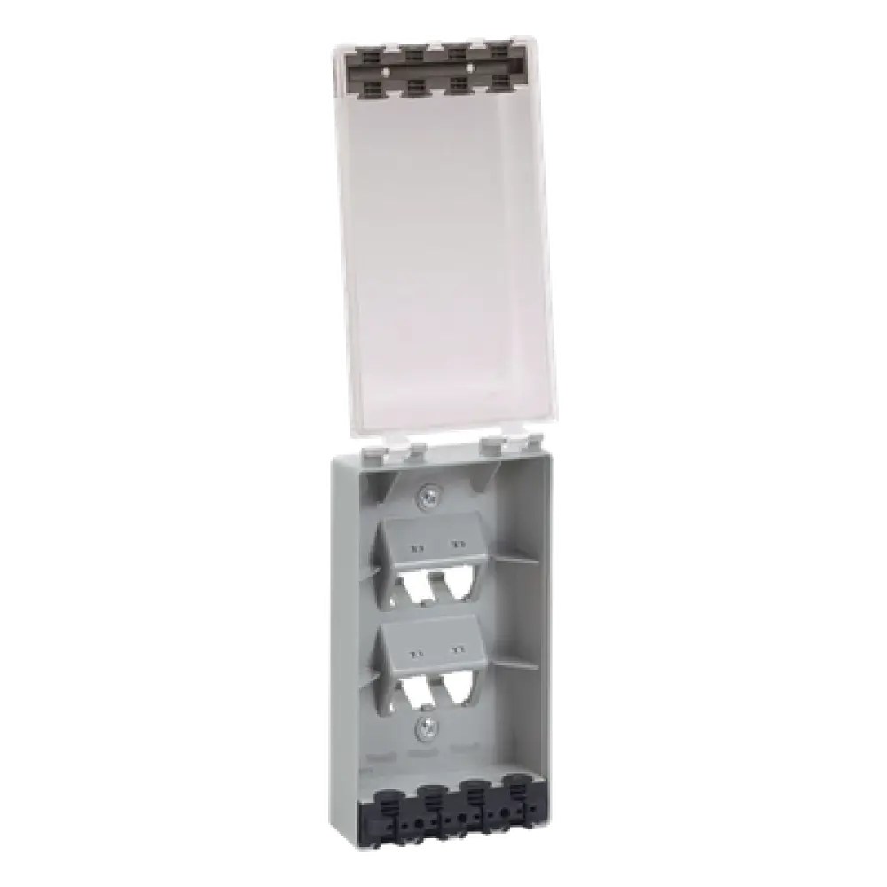 Placa de Pared Vertical / IP56 / 4 Módulos Mini-Com / Policarbonato / Color Claro